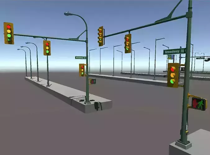 Low Poly Traffic Lights  Low-poly 3D model