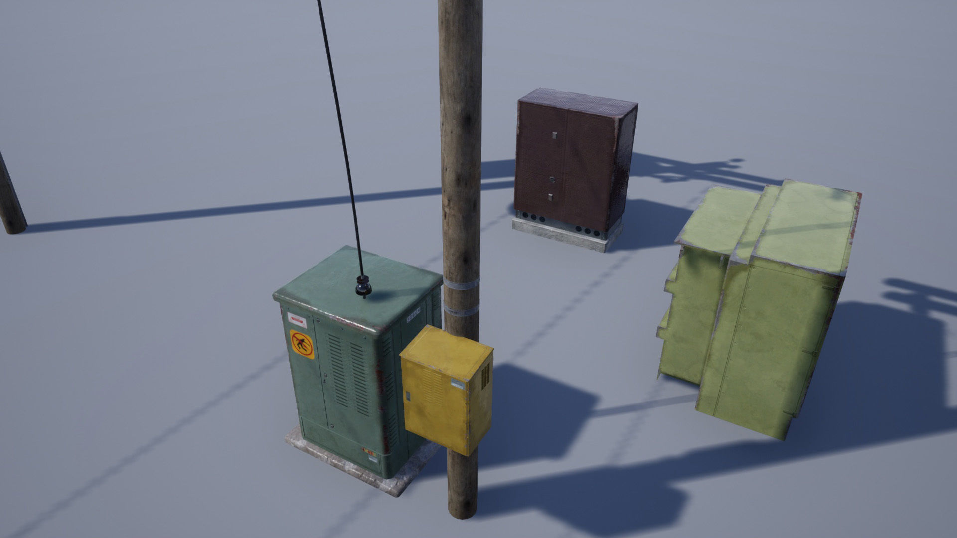 Utility Poles Low-poly 3D model_12