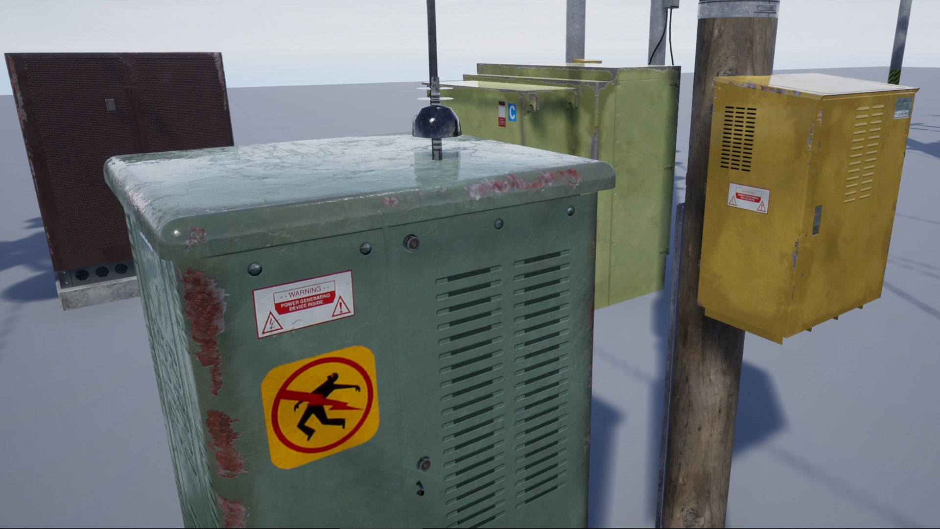 Utility Poles Low-poly 3D model_11