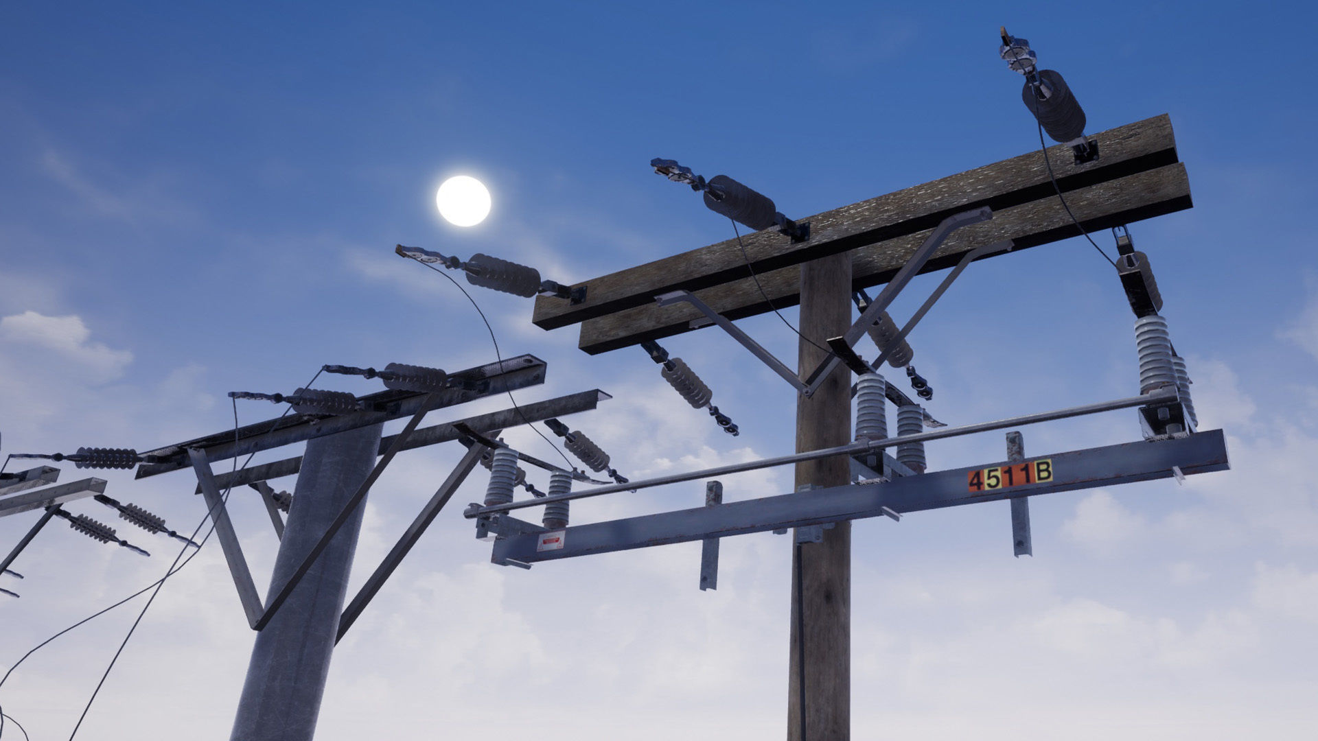 Utility Poles Low-poly 3D model_3
