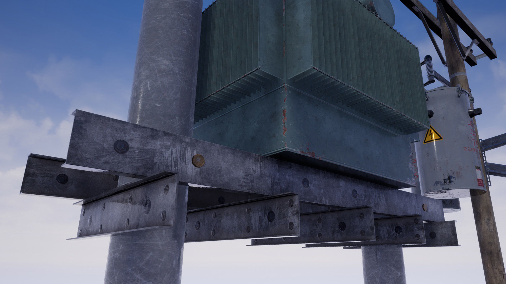 Utility Poles Low-poly 3D model_15