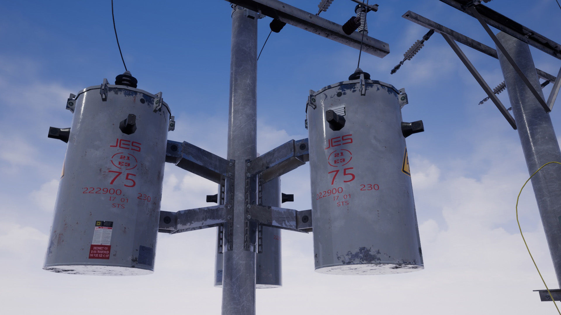 Utility Poles Low-poly 3D model_16