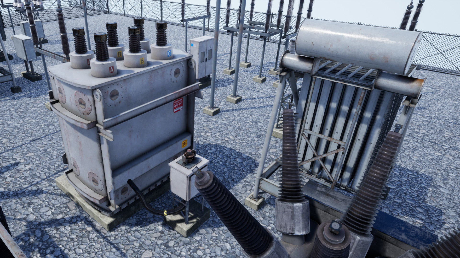 Electric Power Sub Station Low-poly 3D model_2