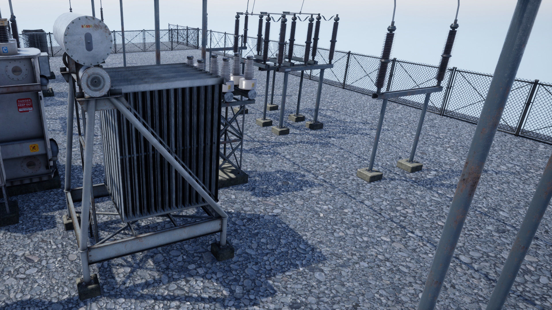Electric Power Sub Station Low-poly 3D model_12
