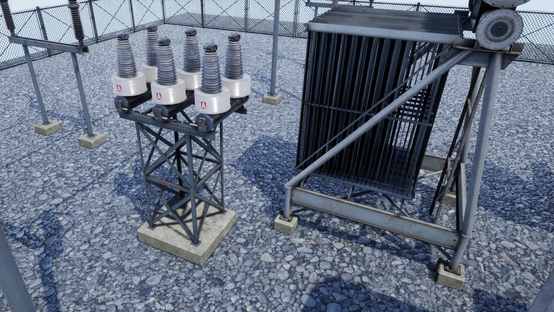 Electric Power Sub Station Low-poly 3D model_14