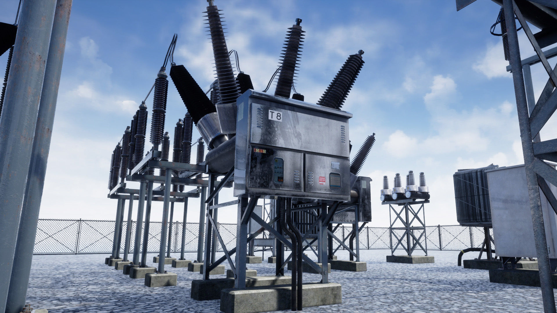 Electric Power Sub Station Low-poly 3D model_8