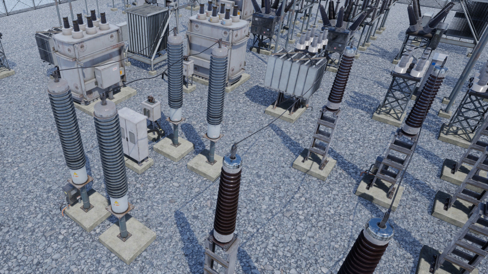 Electric Power Sub Station Low-poly 3D model_7