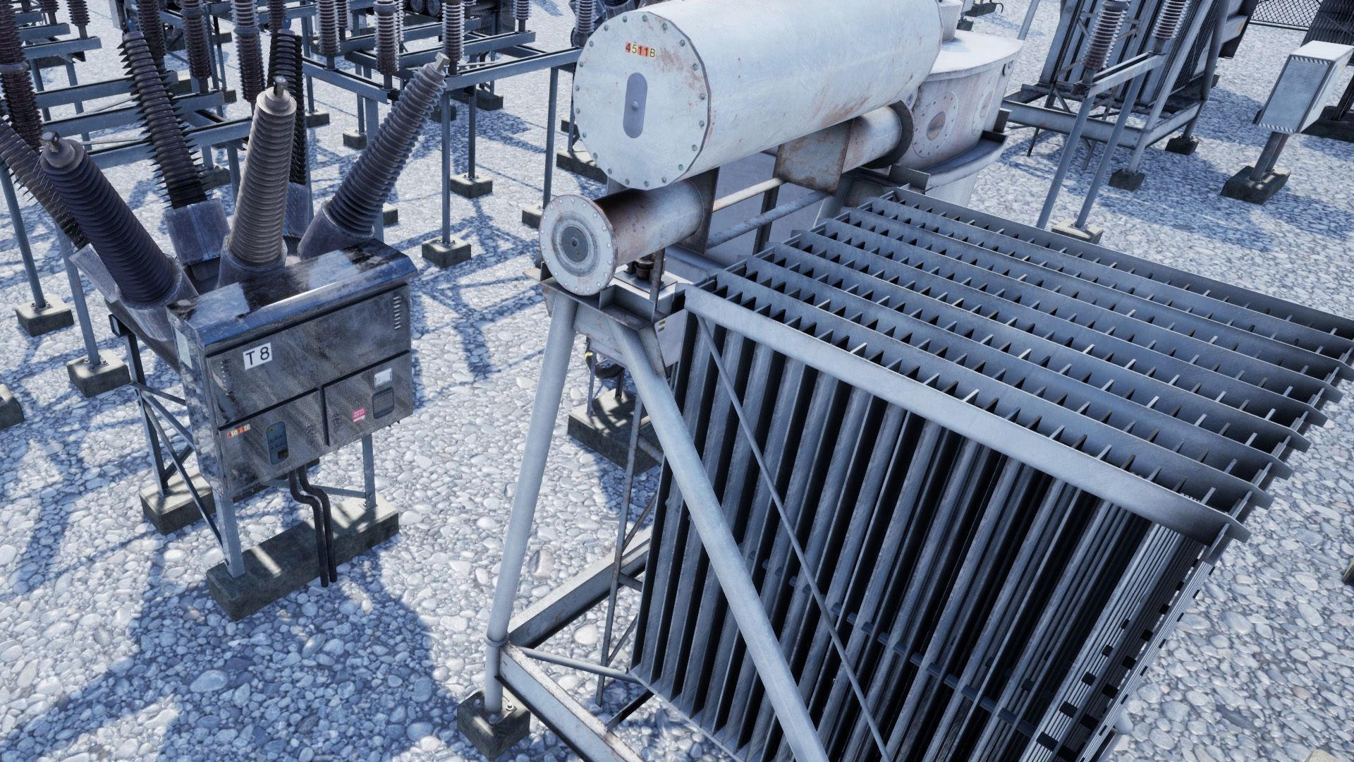 Electric Power Sub Station Low-poly 3D model_11