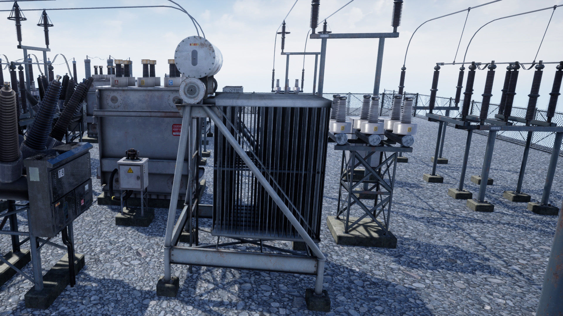 Electric Power Sub Station Low-poly 3D model_13