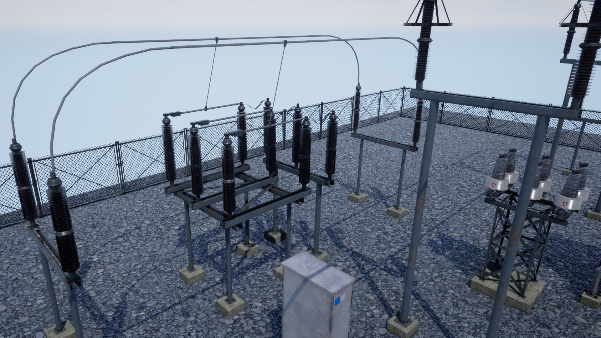 Electric Power Sub Station Low-poly 3D model_5