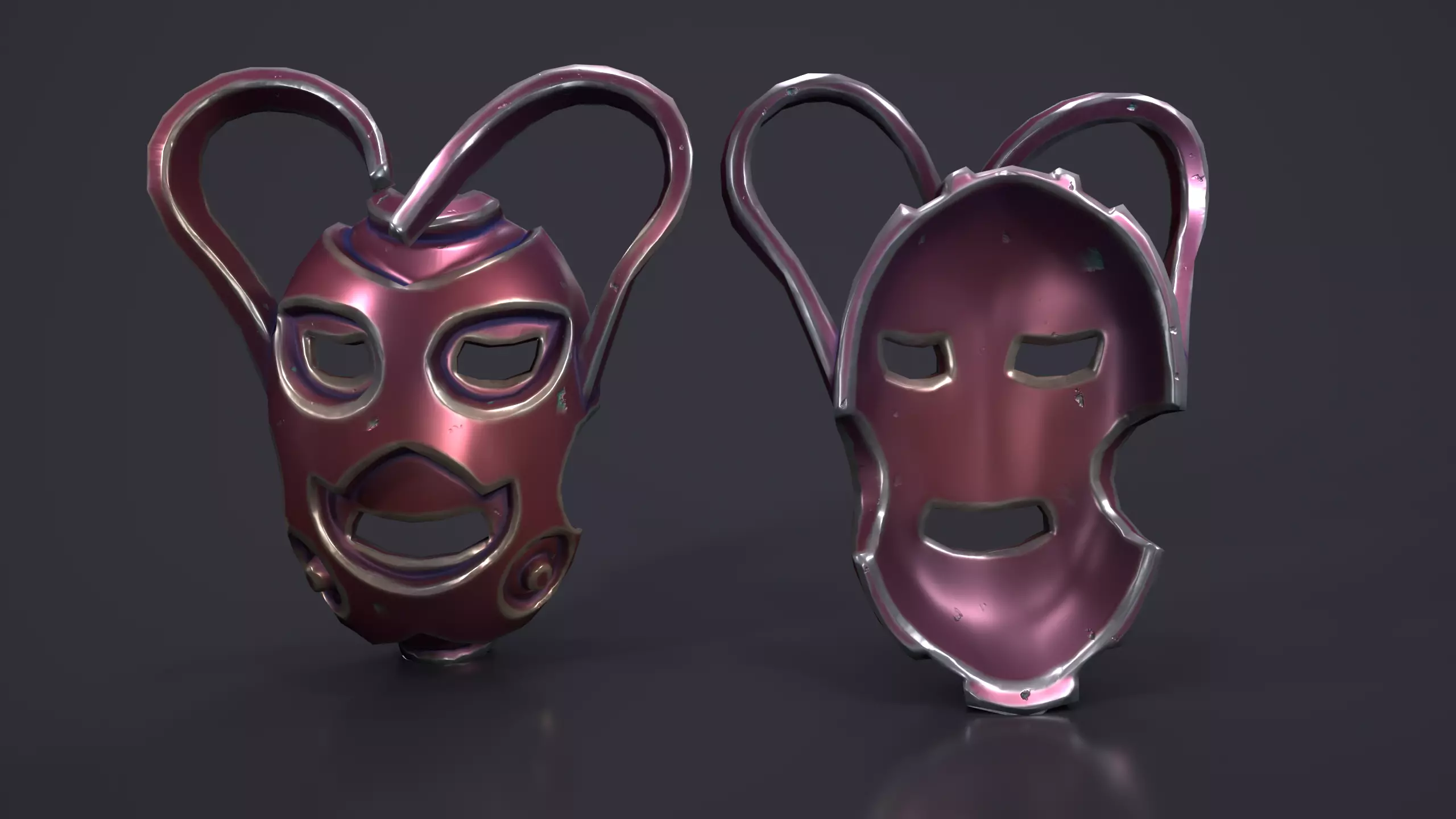 Heart mask Low-poly 3D model