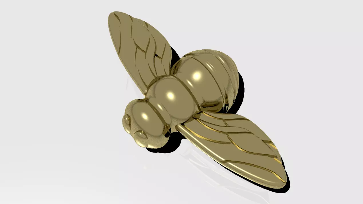 Bee Model gold 3D print model_0