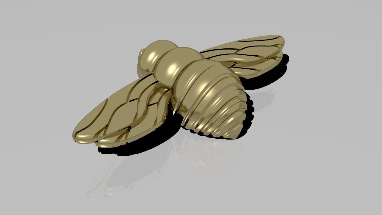 Bee Model gold 3D print model_5