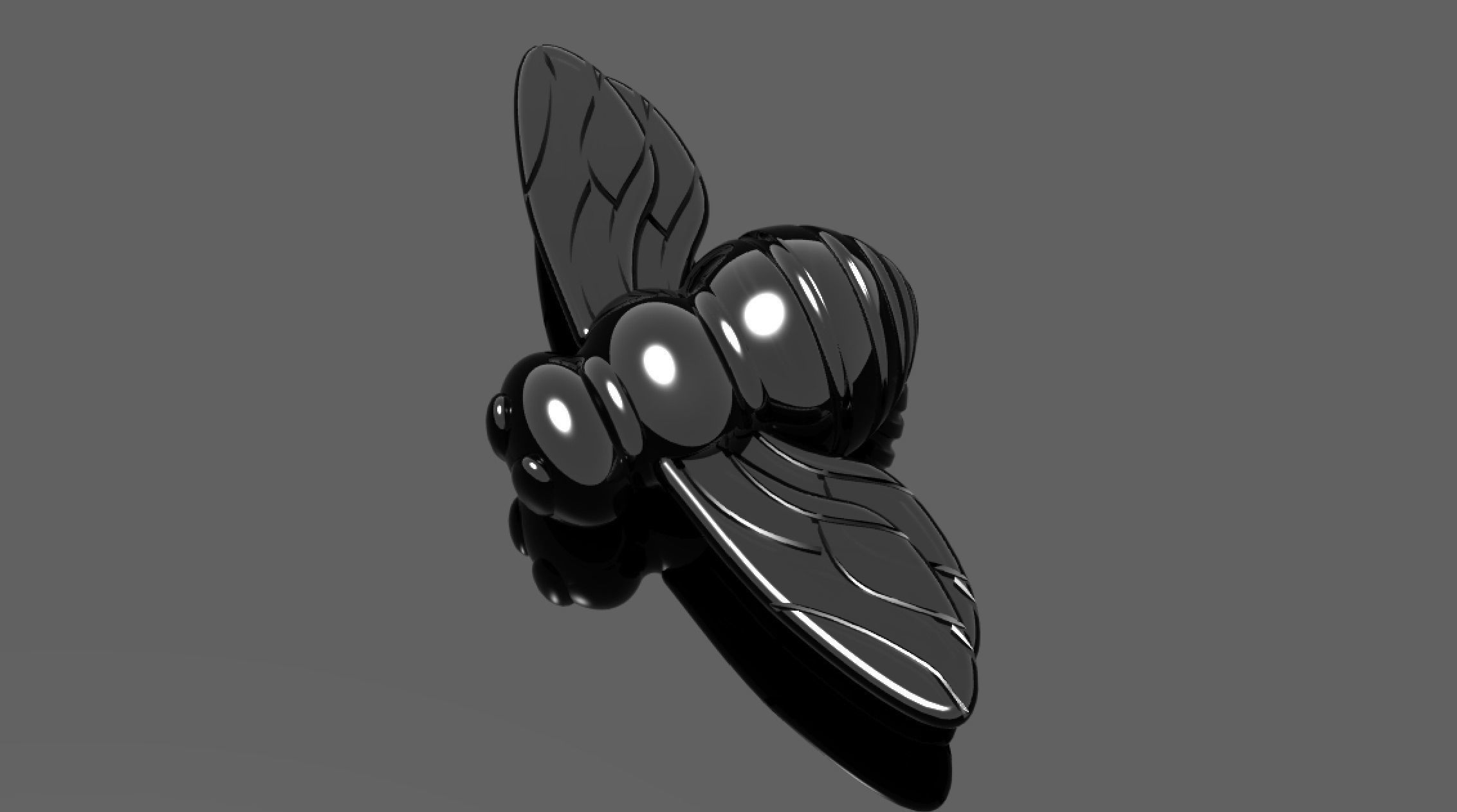 Bee Model gold 3D print model_4