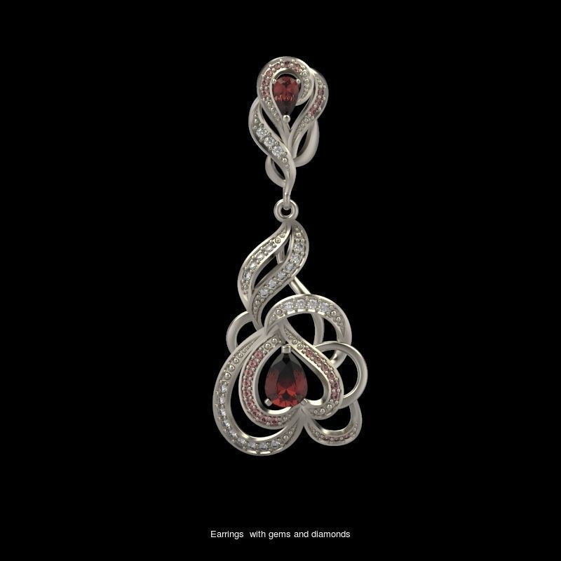 Women Earrings  set 3dm stl CAD 3D Model Collection_33