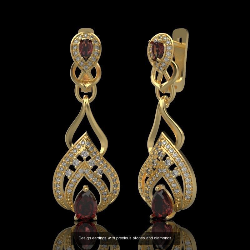 Women Earrings  set 3dm stl CAD 3D Model Collection_19