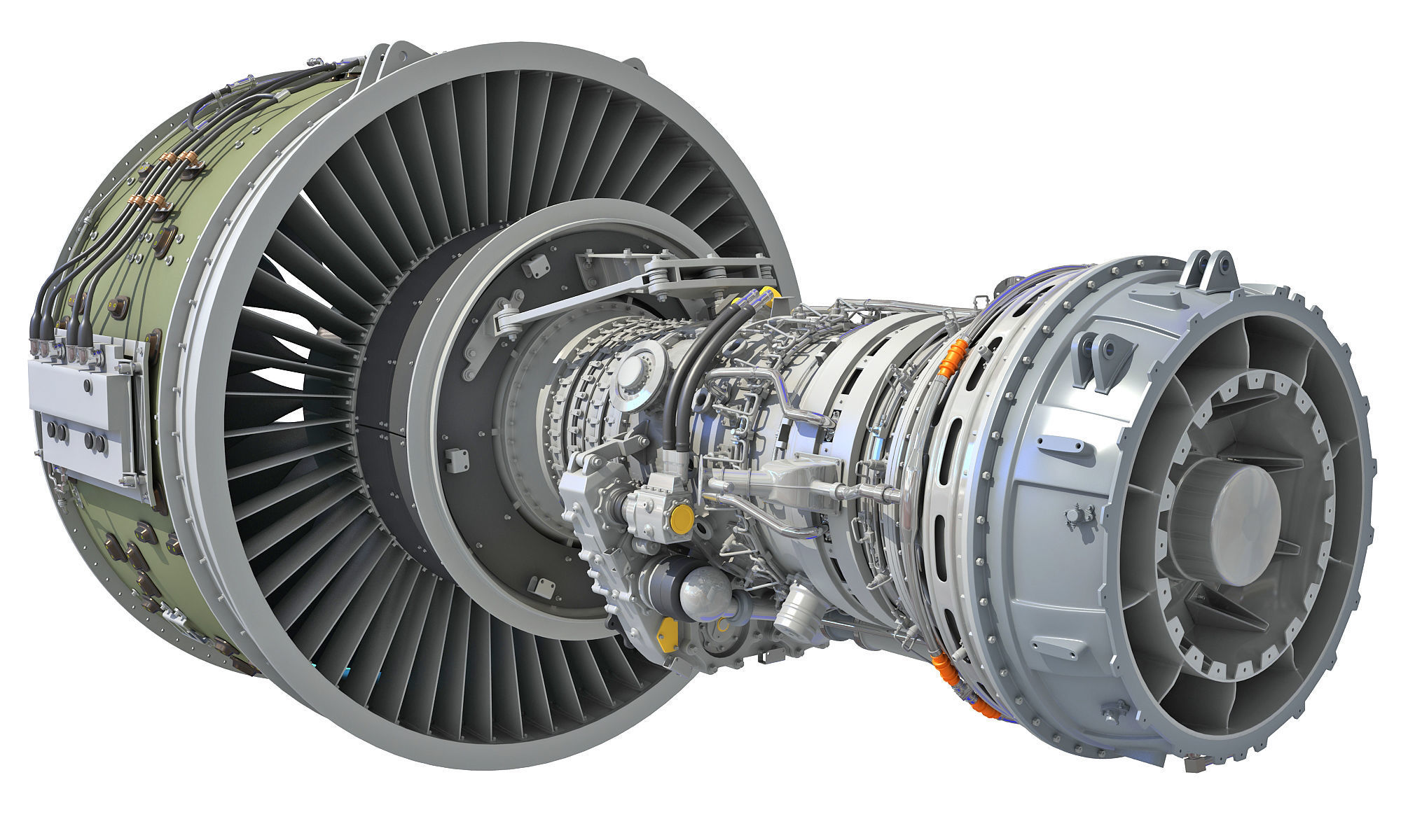 GTF Geared Turbofan Engine 3D model_4