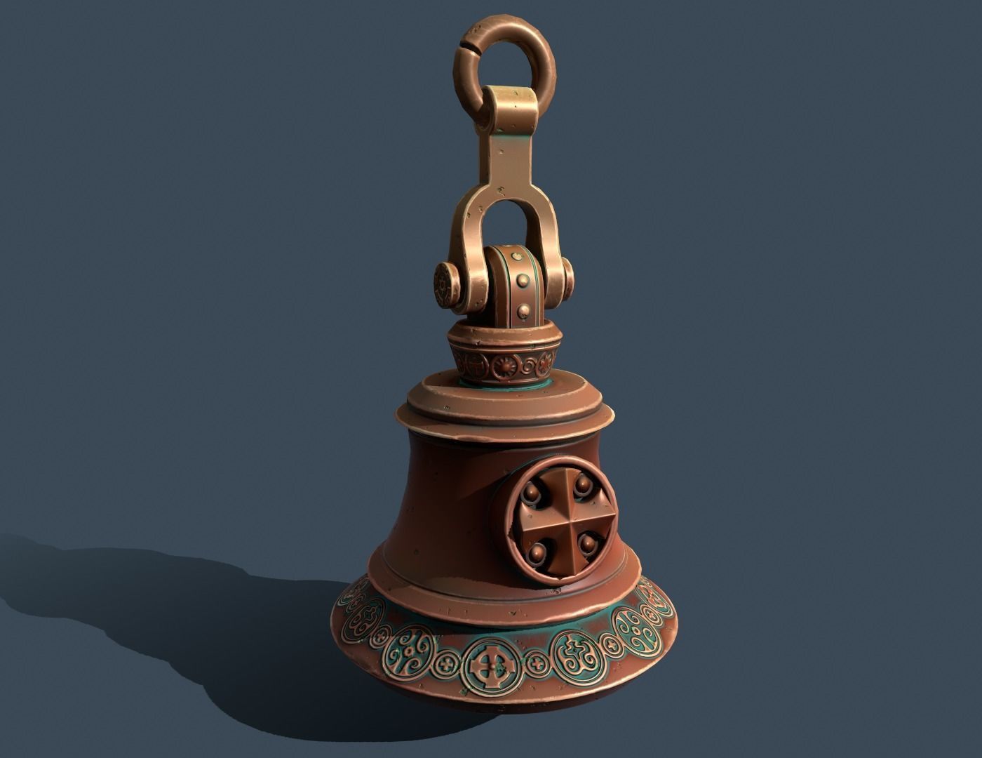 big bell Low-poly 3D model_1