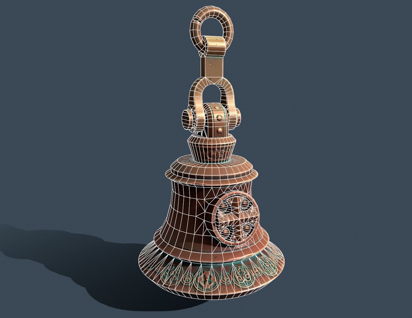 big bell Low-poly 3D model_2