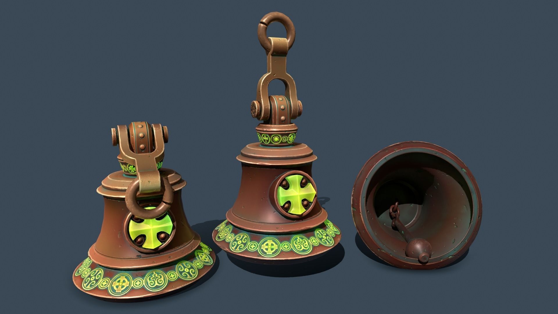 big bell Low-poly 3D model_8