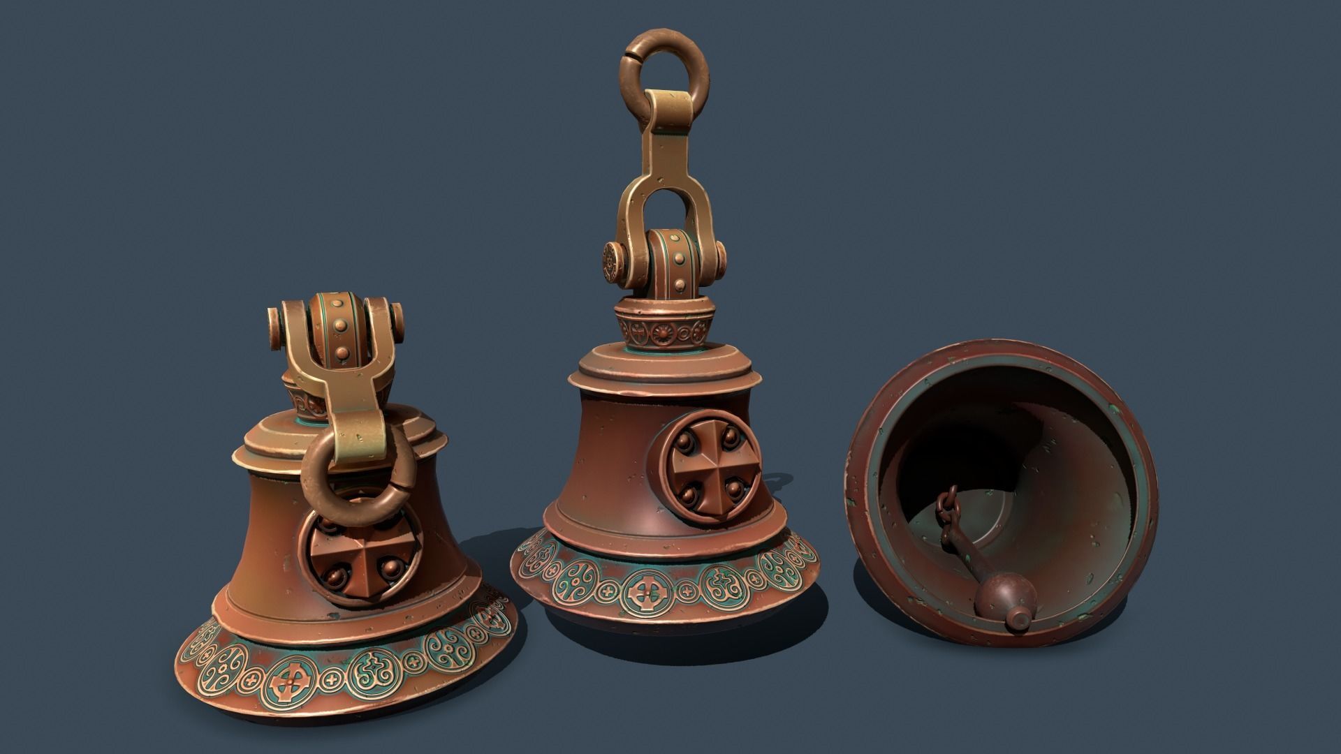 big bell Low-poly 3D model_9