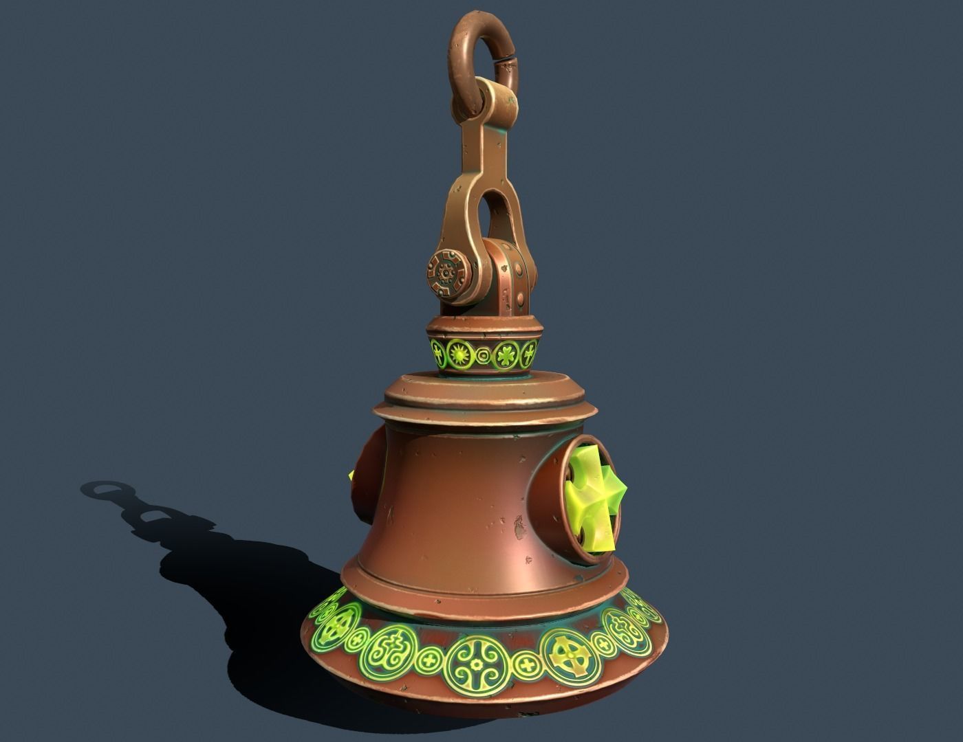 big bell Low-poly 3D model_5