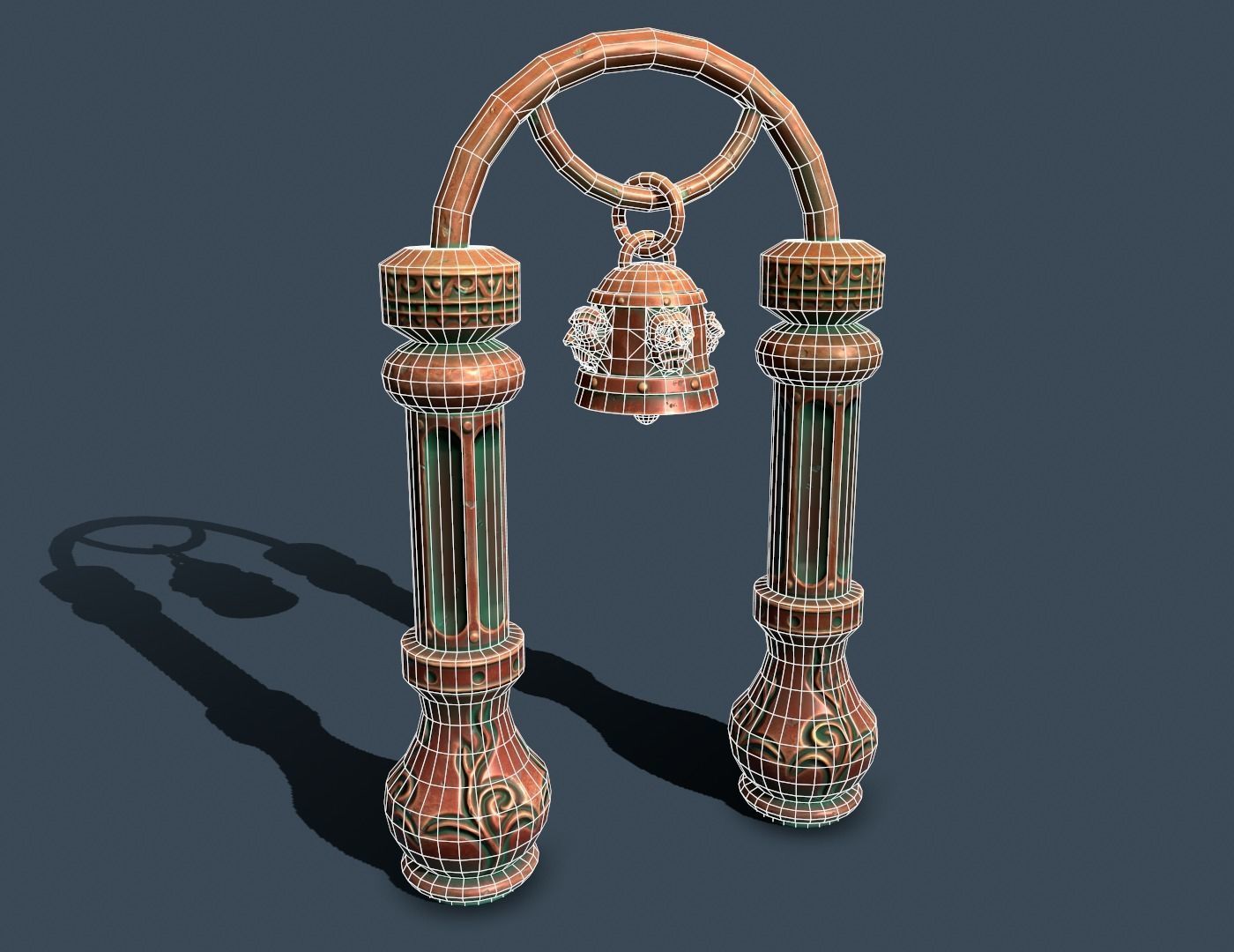Arch bell Low-poly 3D model_2
