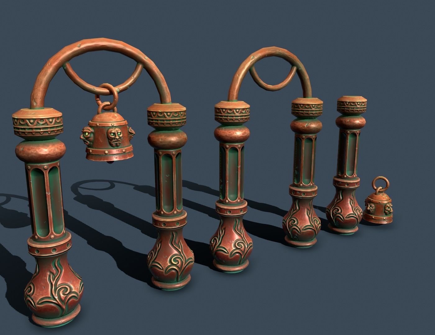 Arch bell Low-poly 3D model_7
