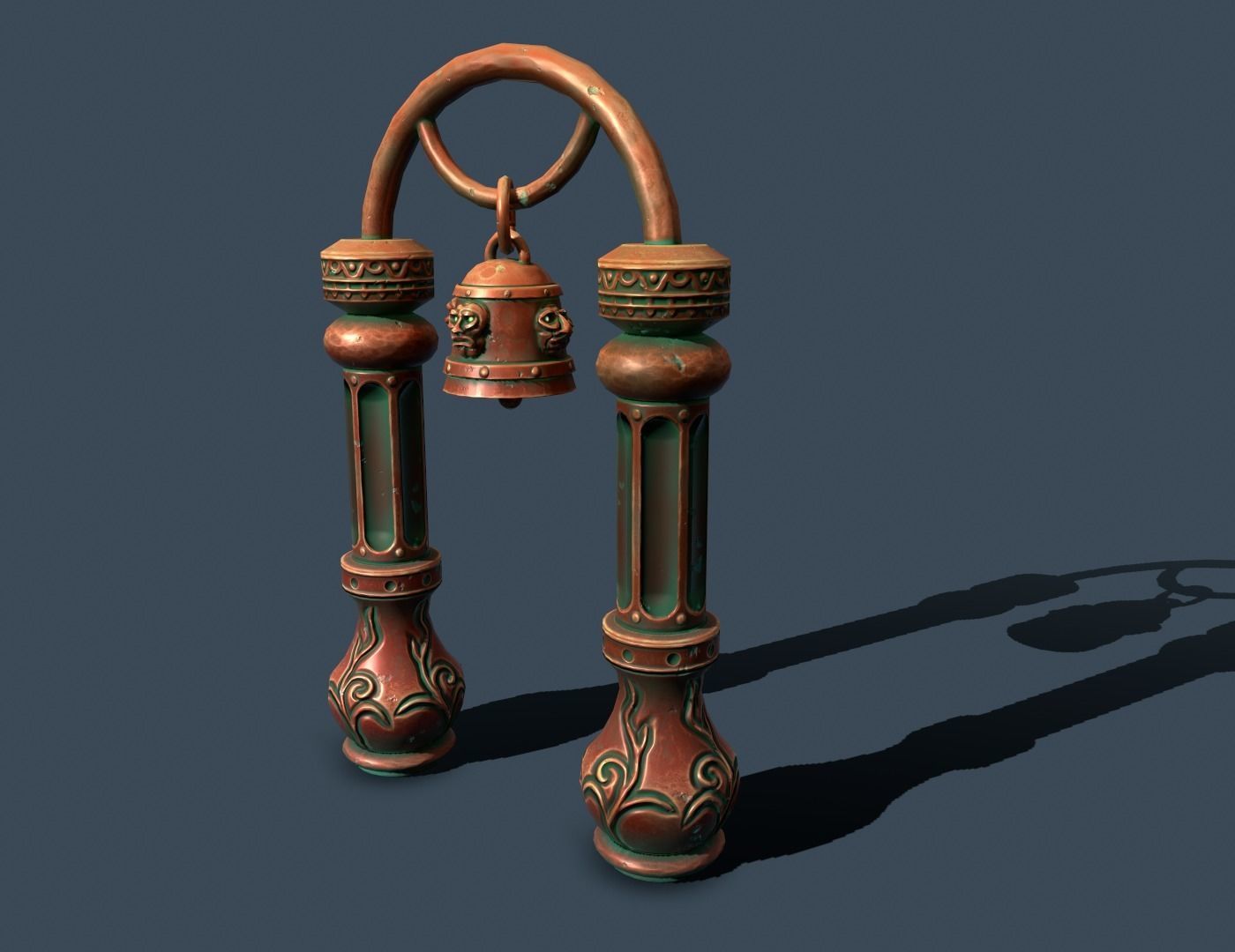 Arch bell Low-poly 3D model_3