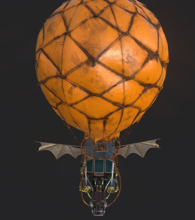 Steampunk AirShip Low-poly 3D model PBR Low-poly 3D model_3