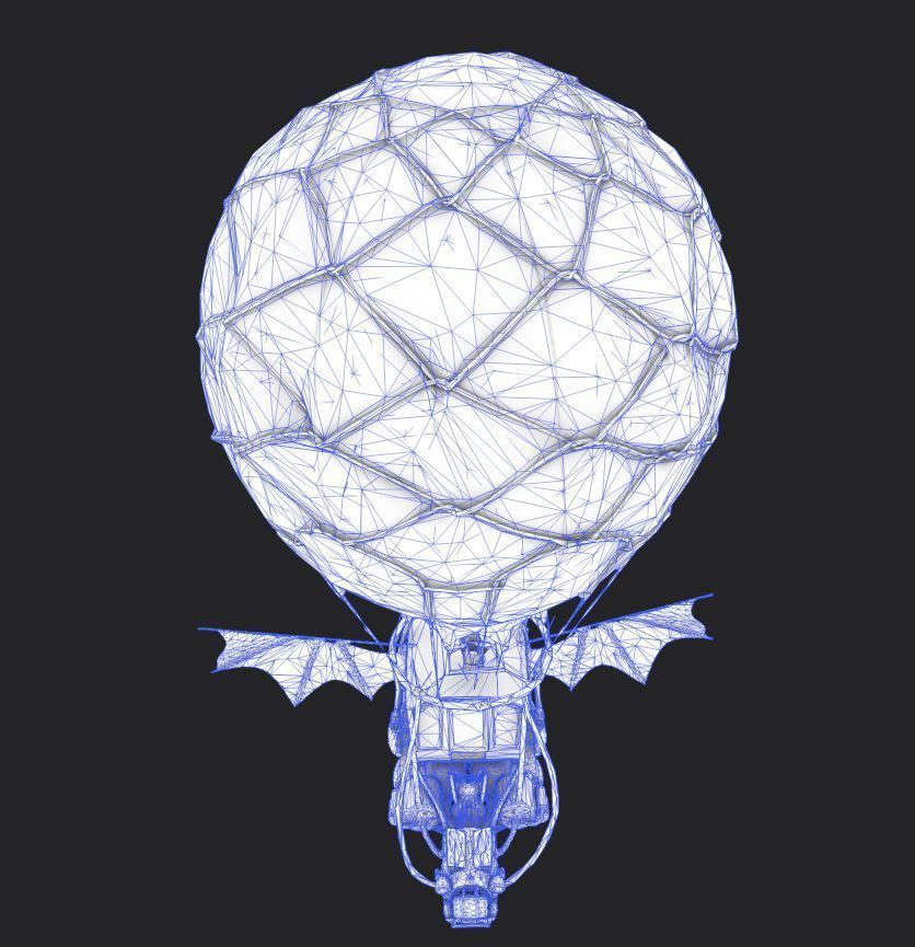 Steampunk AirShip Low-poly 3D model PBR Low-poly 3D model_13