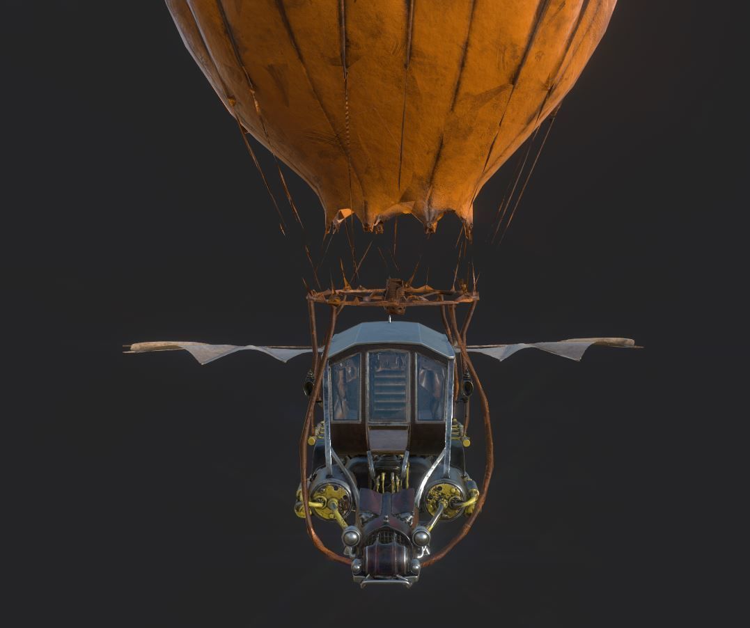 Steampunk AirShip Low-poly 3D model PBR Low-poly 3D model_4