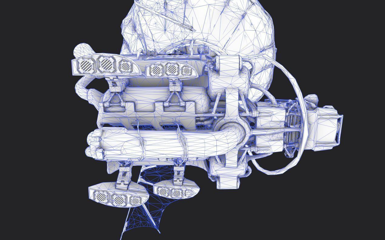 Steampunk AirShip Low-poly 3D model PBR Low-poly 3D model_9