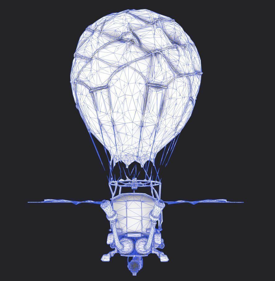 Steampunk AirShip Low-poly 3D model PBR Low-poly 3D model_12