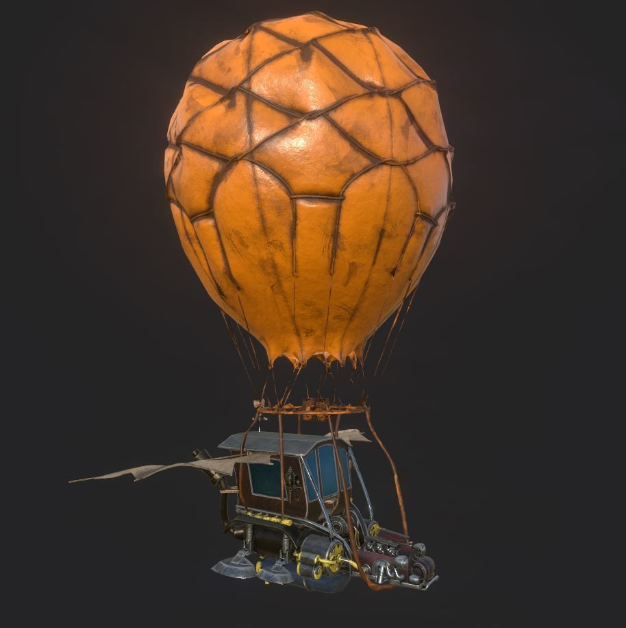 Steampunk AirShip Low-poly 3D model PBR Low-poly 3D model_18