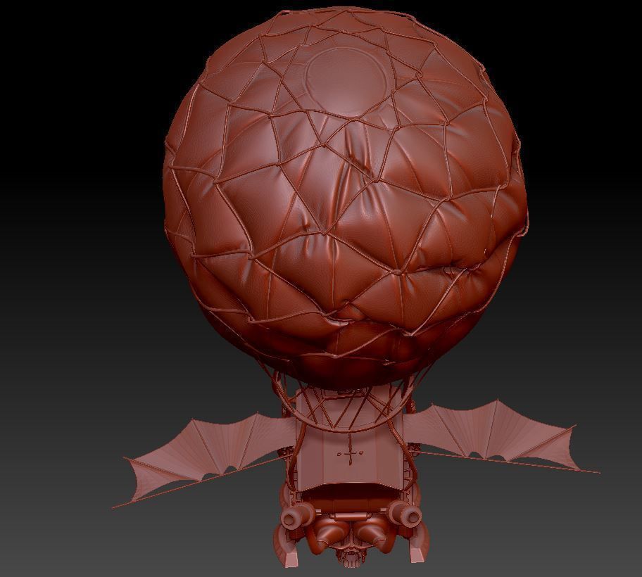 Steampunk AirShip Low-poly 3D model PBR Low-poly 3D model_6