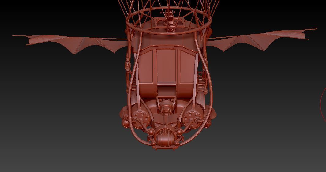 Steampunk AirShip Low-poly 3D model PBR Low-poly 3D model_14