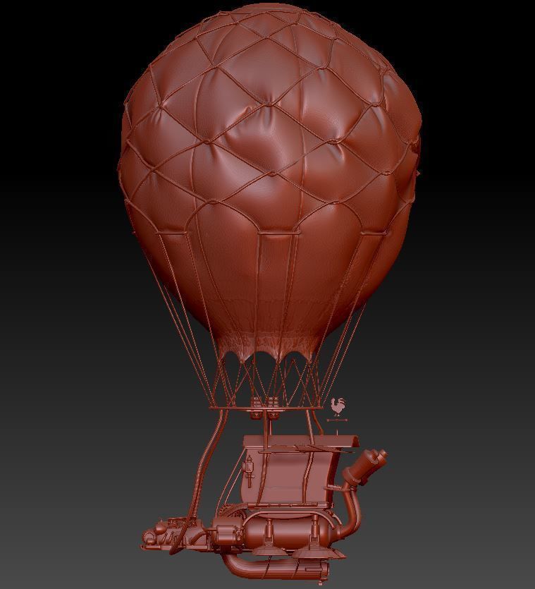 Steampunk AirShip Low-poly 3D model PBR Low-poly 3D model_15
