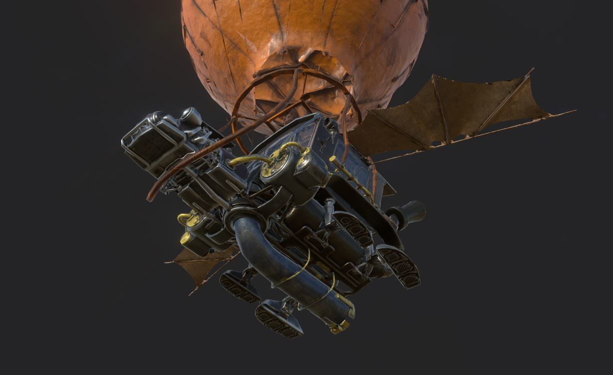 Steampunk AirShip Low-poly 3D model PBR Low-poly 3D model_5