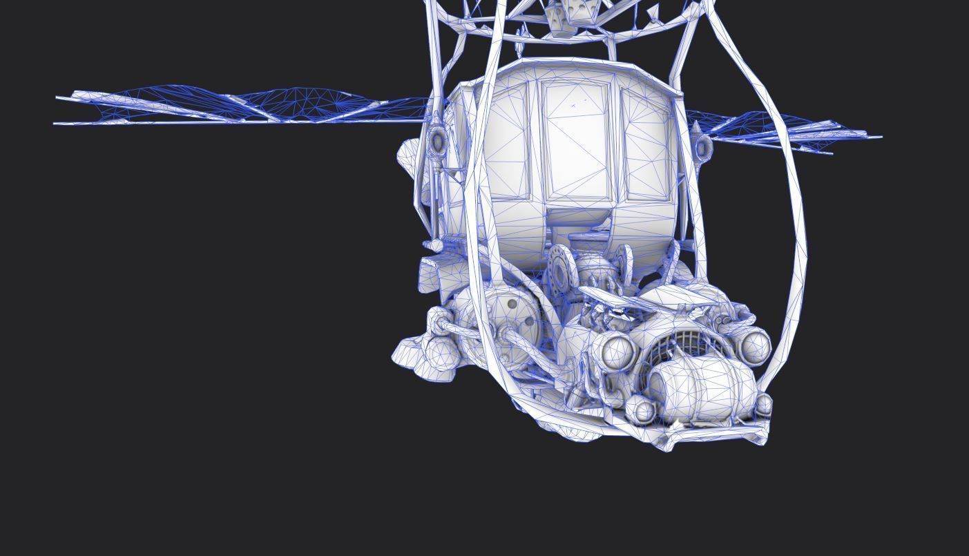 Steampunk AirShip Low-poly 3D model PBR Low-poly 3D model_8