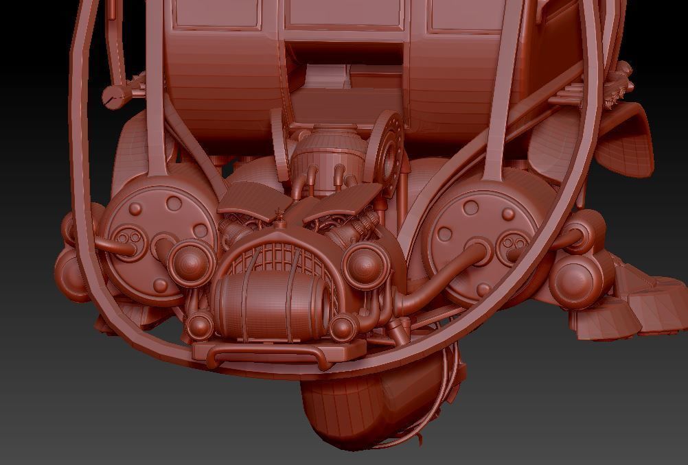 Steampunk AirShip Low-poly 3D model PBR Low-poly 3D model_7