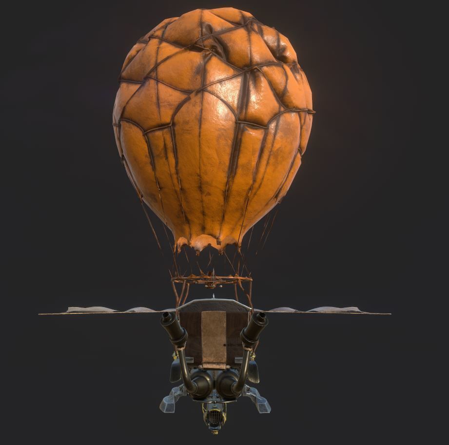 Steampunk AirShip Low-poly 3D model PBR Low-poly 3D model_17