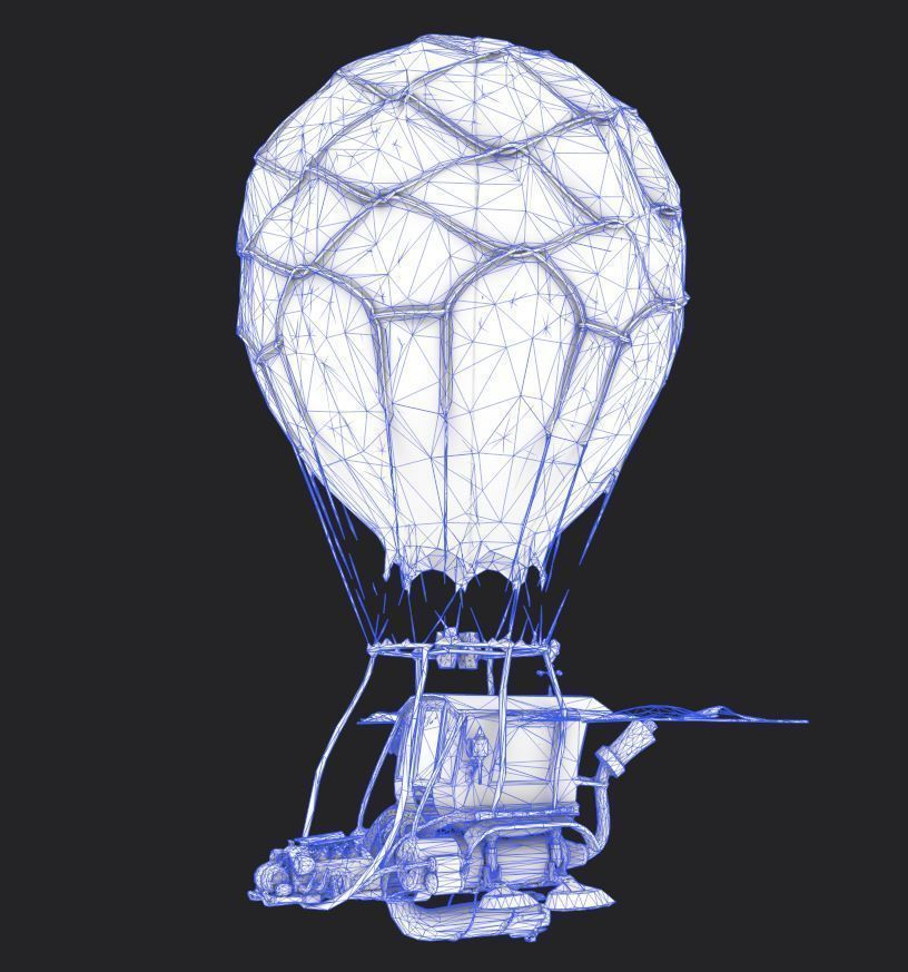 Steampunk AirShip Low-poly 3D model PBR Low-poly 3D model_11