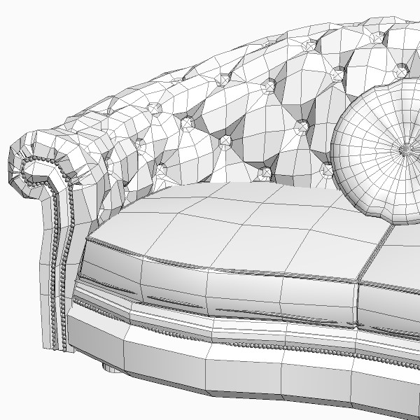 Black Sofa Chesterfield 3D model_6