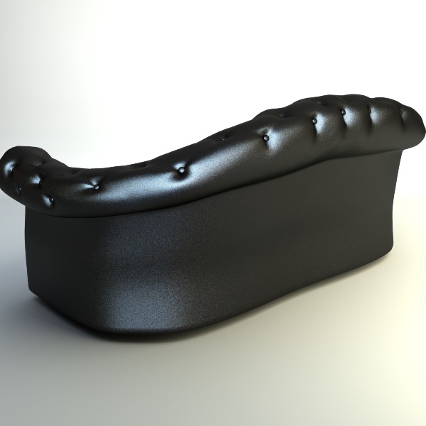 Black Sofa Chesterfield 3D model_3