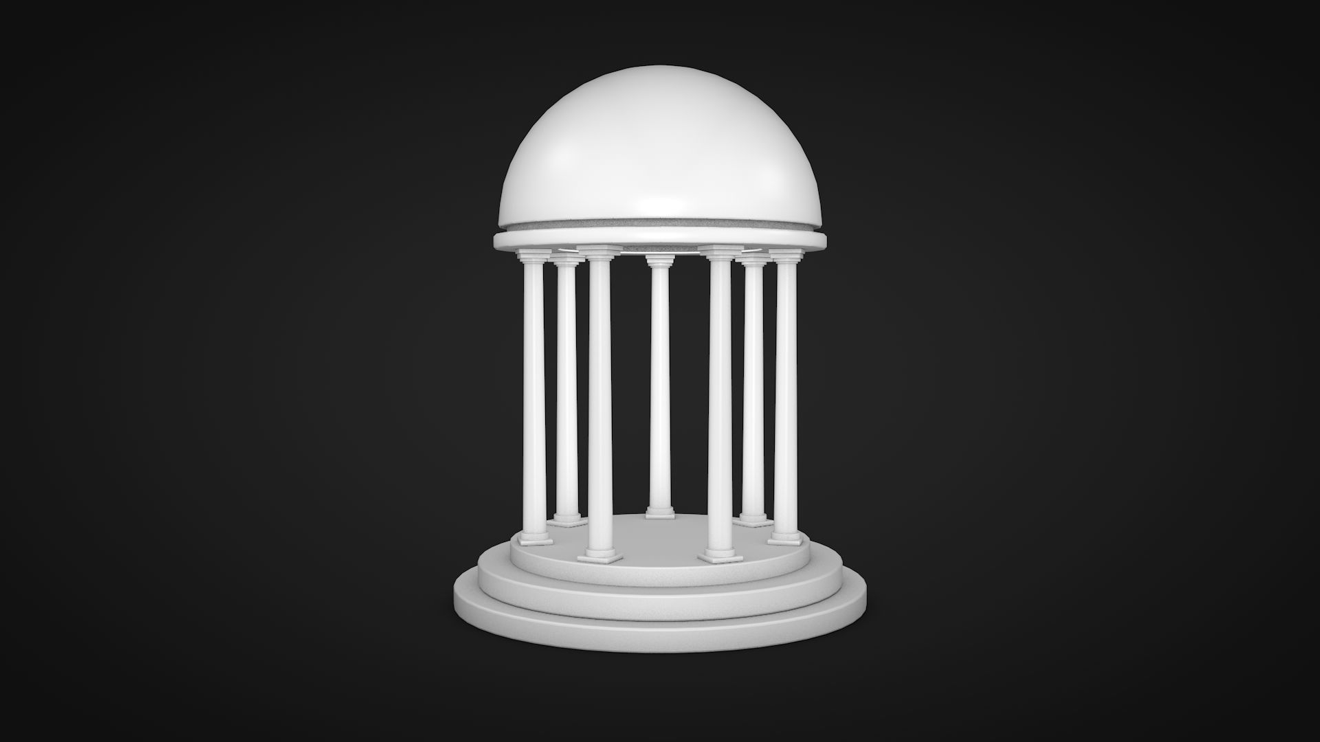 A Rotunda - Dome Low-poly 3D model_2