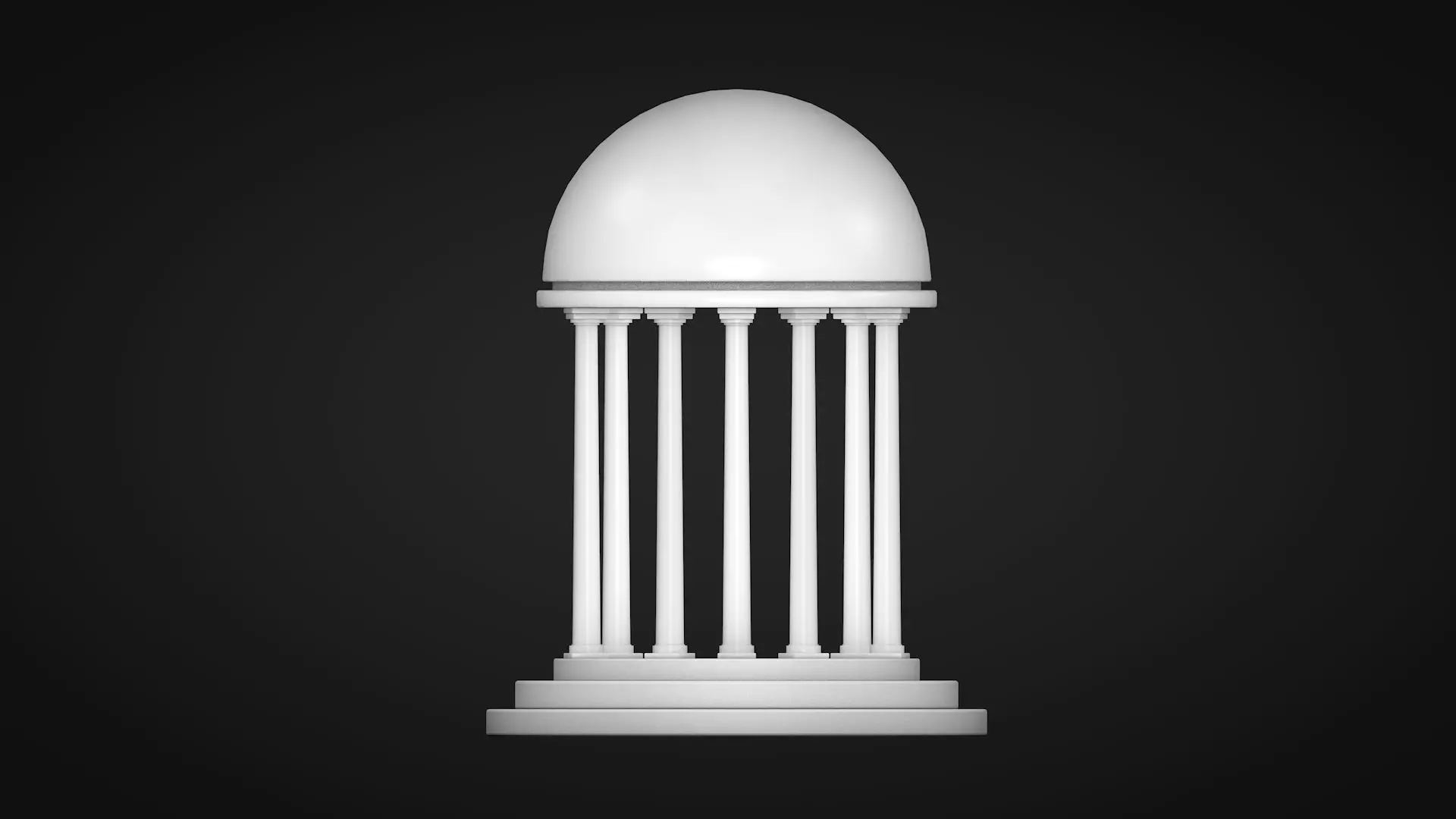 A Rotunda - Dome Low-poly 3D model_0