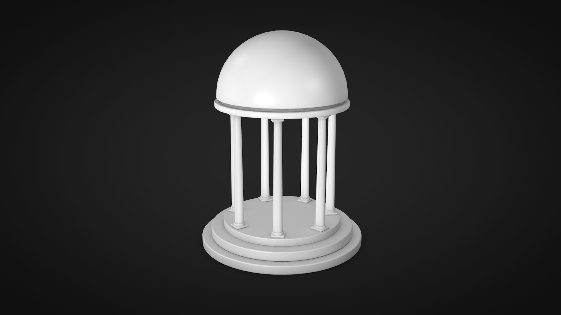 A Rotunda - Dome Low-poly 3D model_4