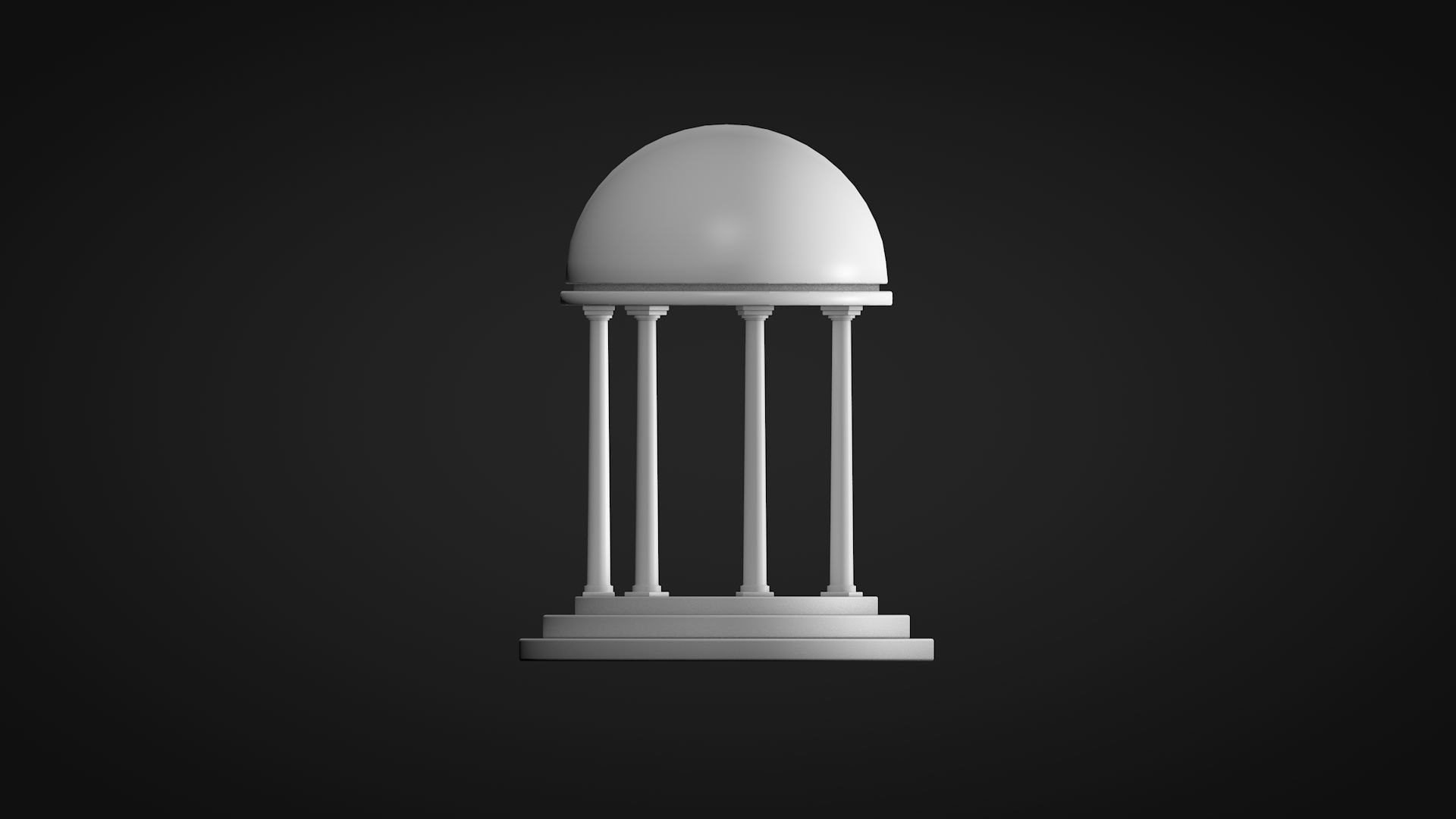 A Rotunda - Dome Low-poly 3D model_3