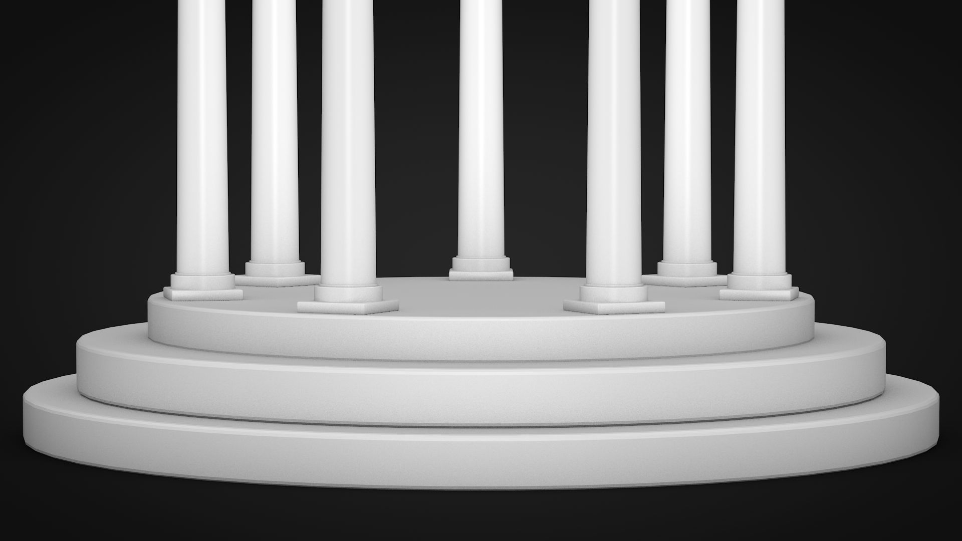 A Rotunda - Dome Low-poly 3D model_6